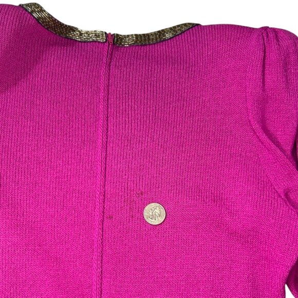 Vintage Don Sayres For Wellmore Wool Blend‎ Pink Beaded Sweater Dress Size 10 - Picture 7 of 7